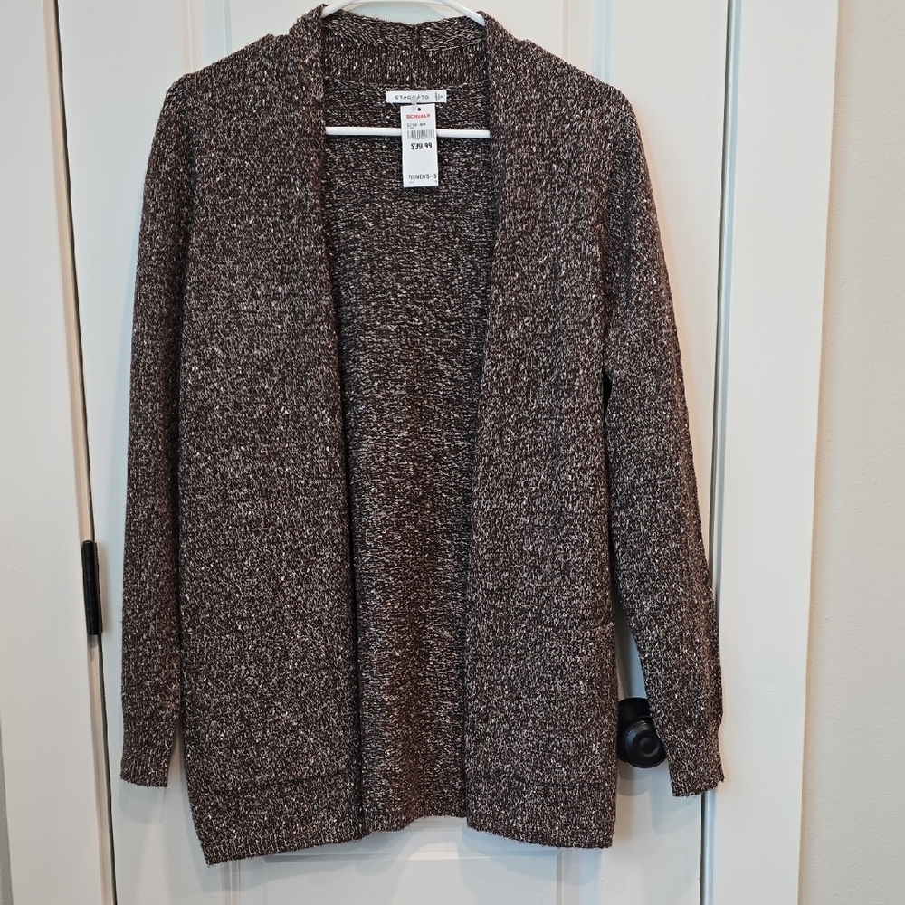 Staccato Brown Knit Cardigan Sweater